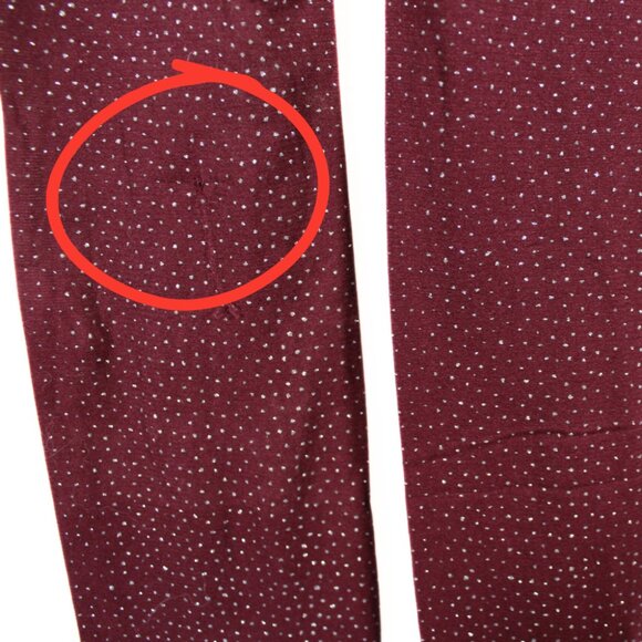 Vintage Xhilaration Burgundy Tights S/M – Silver Metallic Flecks, NWOT w/ Flaws - Picture 8 of 9